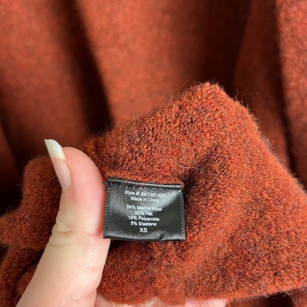 Jenni Kayne Sweater Coat Cardigan Burnt Rust Wool - Picture 6 of 10